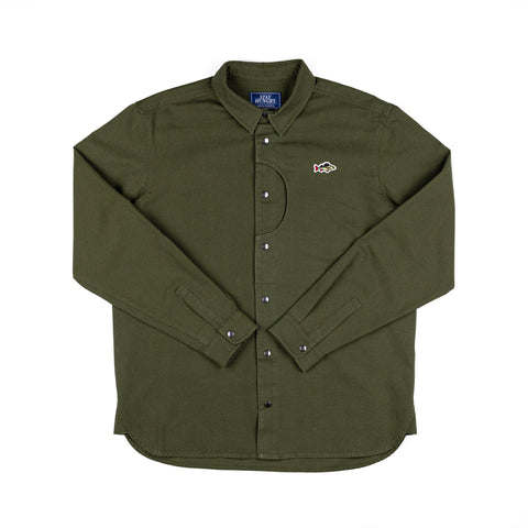 ABORRE CLASSIC OVERSHIRT – forest green cotton