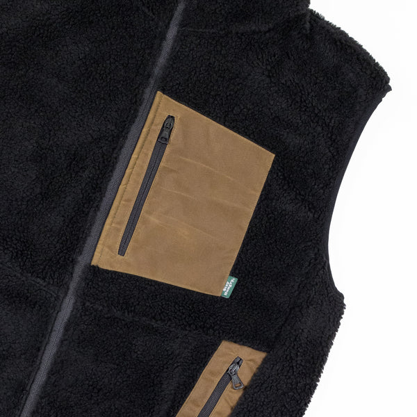 SMOOTHIE TEDDY FLEECE vest - black / British Millerain®