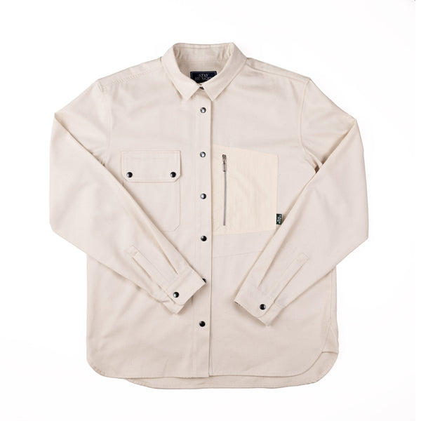 TECH Shirt - ecru cotton / nylon