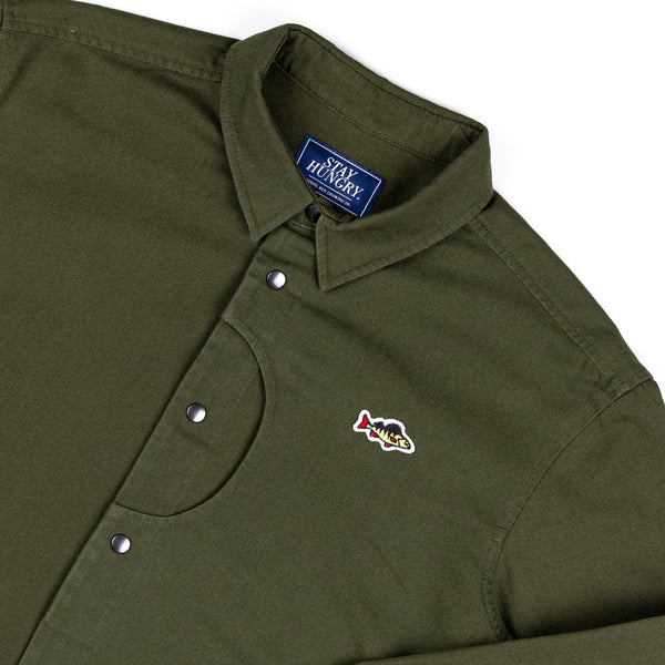 ABORRE CLASSIC OVERSHIRT – forest green cotton