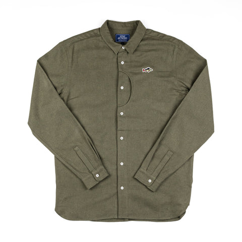 ABORRE FLANNEL SHIRT - moss green