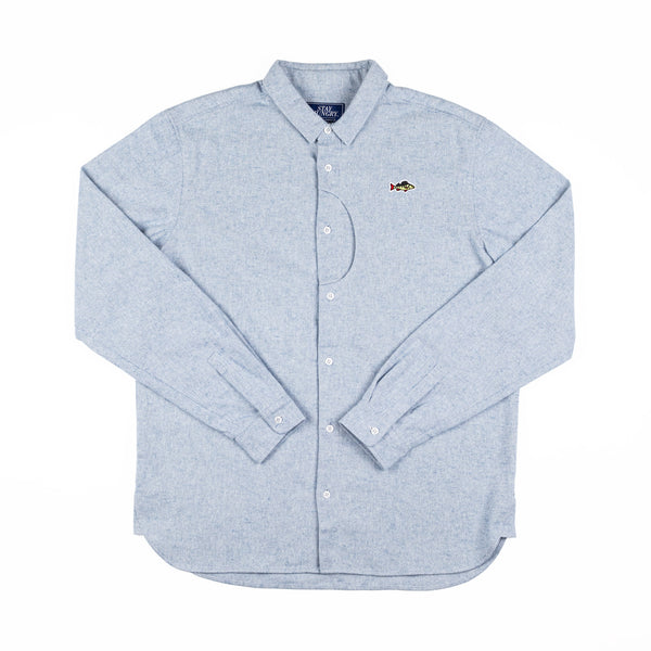 ABORRE FLANNEL SHIRT - blue melange