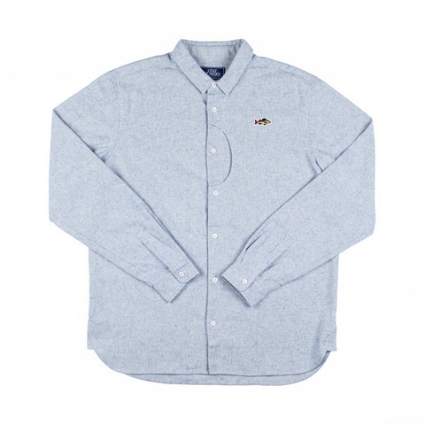 ABORRE FLANNEL SHIRT - blue melange