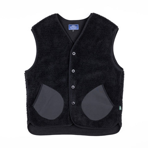 SMOOTHIE TEDDYFLEECE POCKET VEST -  black
