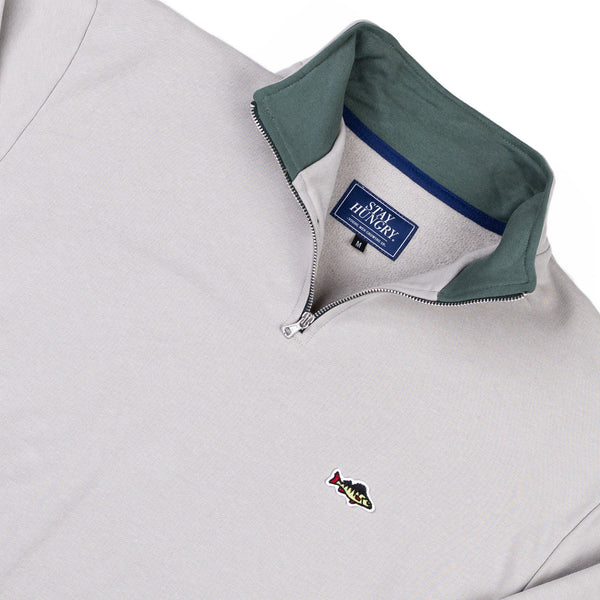 ABORRE HALF ZIP - grey / soft green