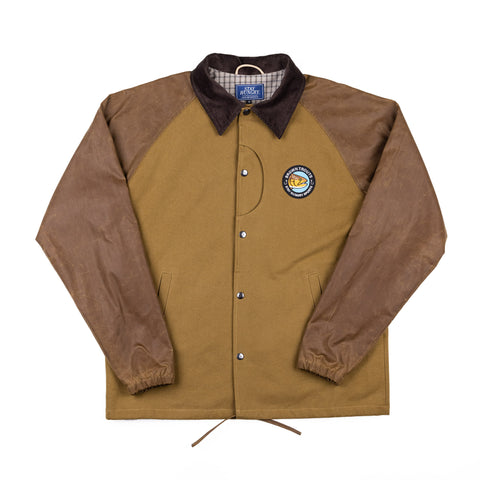 BROWN TROUTS V2 coach jacket – cotton canvas & waxed brown British Millerain® cotton