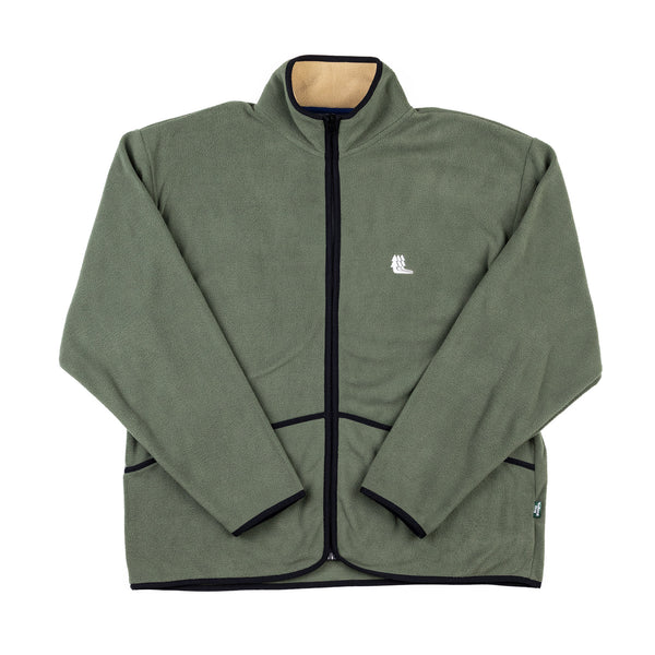 TREES BASE JACKET FLEECE - forest green, sand