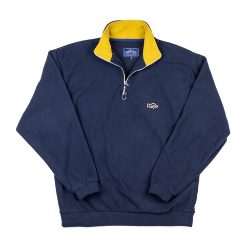 ABORRE FLEECE Hook Neck - navy / yellow