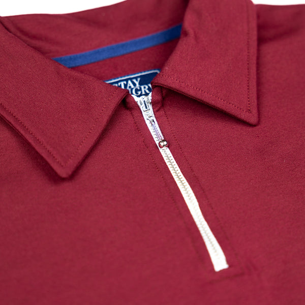 LOOPTAG Shortsleeve Zip Polo Shirt - bordeaux