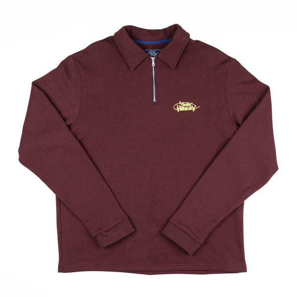 LOOOPTAG LONGSLEEVE POLO SHIRT - bordeaux