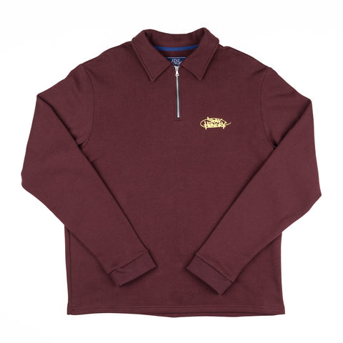 LOOOPTAG LONGSLEEVE POLO SHIRT - bordeaux