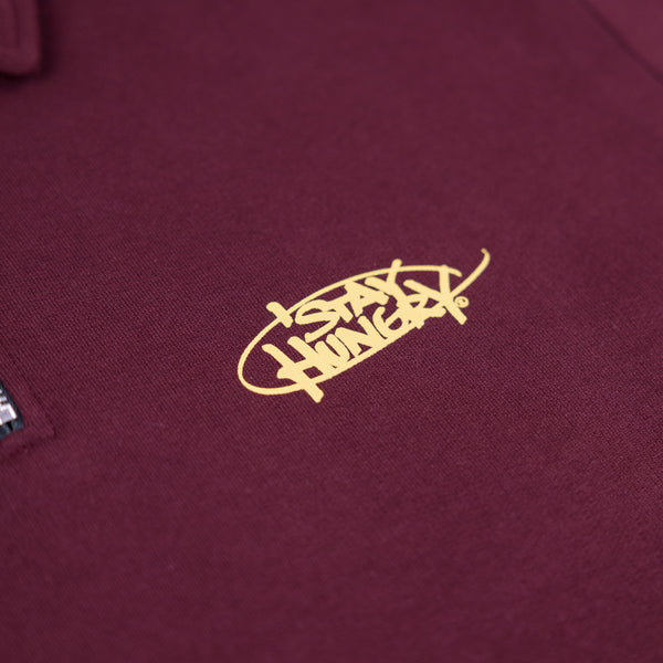 LOOOPTAG LONGSLEEVE POLO SHIRT - bordeaux