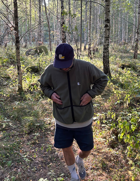 TREES BASE JACKET FLEECE - forest green, sand