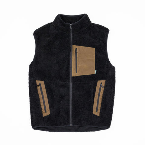 SMOOTHIE TEDDY FLEECE vest - black / British Millerain®