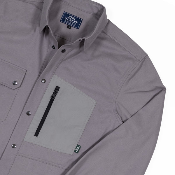 TECH Shirt - grey cotton / nylon ripstop