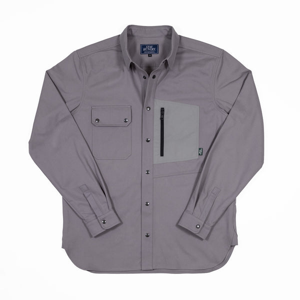 TECH Shirt - grey cotton / nylon ripstop