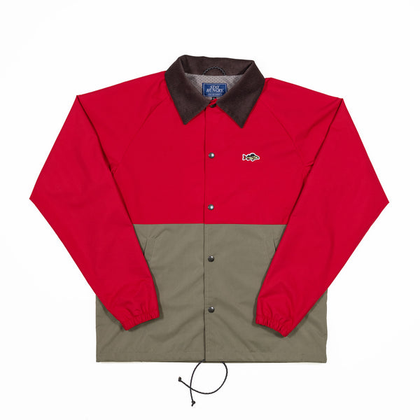 ABORRE colorblock coach jacket - red, khaki