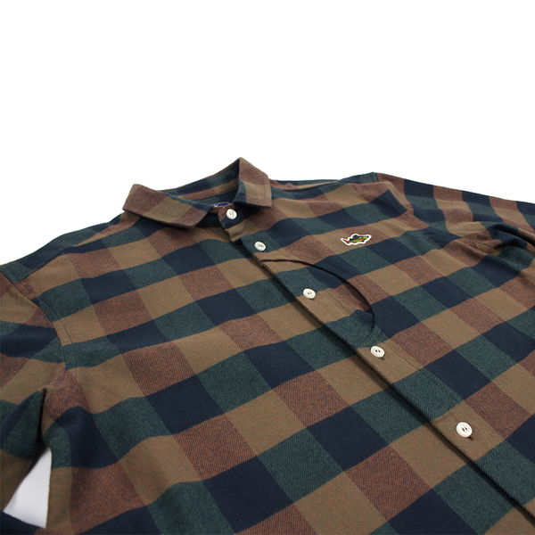 ABORRE LUMBERJACK button down shirt – brown/green flanel